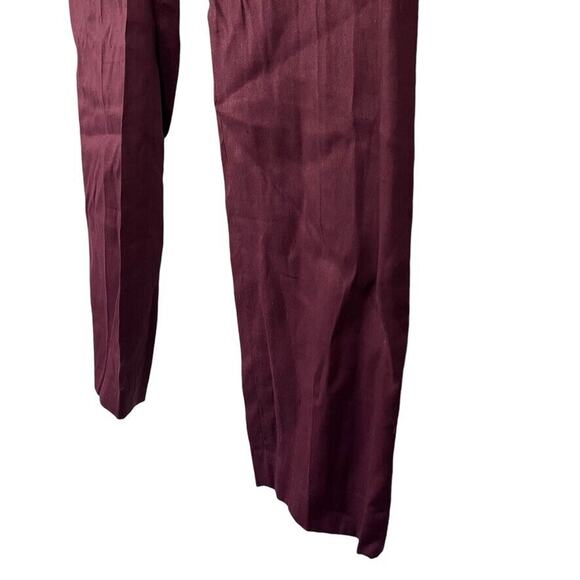 Ann Taylor Loft Marisa Ankle Linen Cotton Blend Plum Stretch Pants NWT sz 4 - Picture 10 of 16